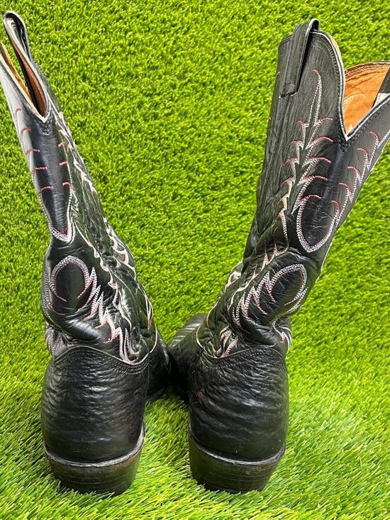 Nocona Mens Size 11 Black Classic Outdoor Leather Western Cowboy Pull On Boots